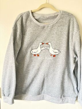 Goose Bumps Gray Graphic Sweatshirt